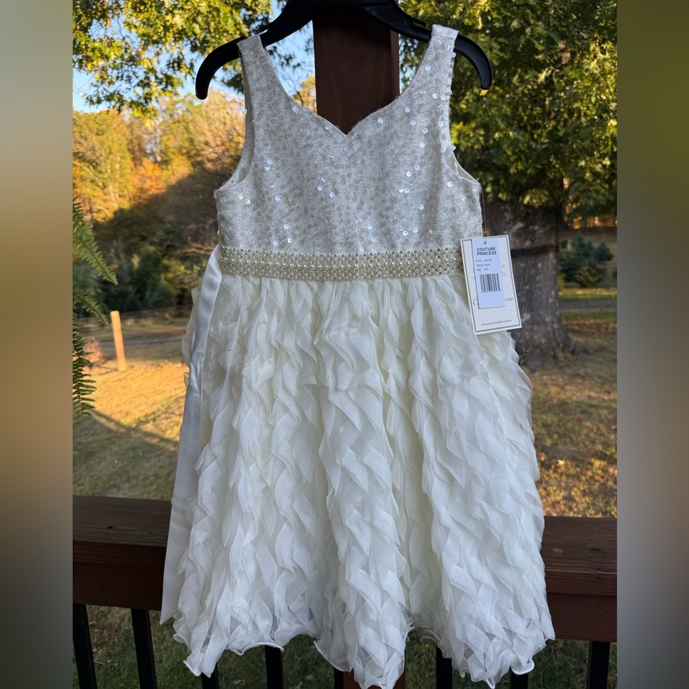 Elegant White Kids Formal Dress